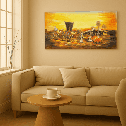Handmade Painting | Acrylic Painting On Canvas | Desert Camel | 120*60 CM |