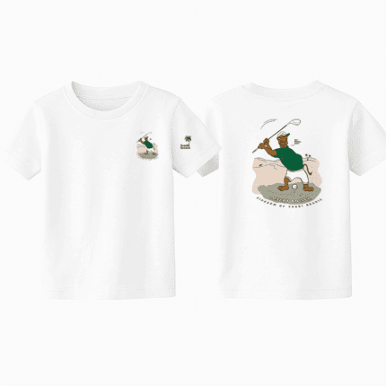 Kids T-Shirt – Desert Golfer Camel Print | Saudi Souvenir